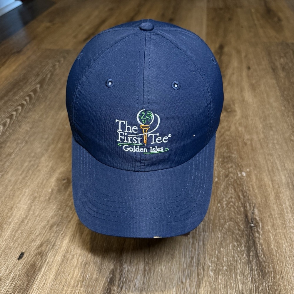 Imperial The First Tee Golf Hat Navy Blue Performance Adj Strap Polyester Sm Fit
